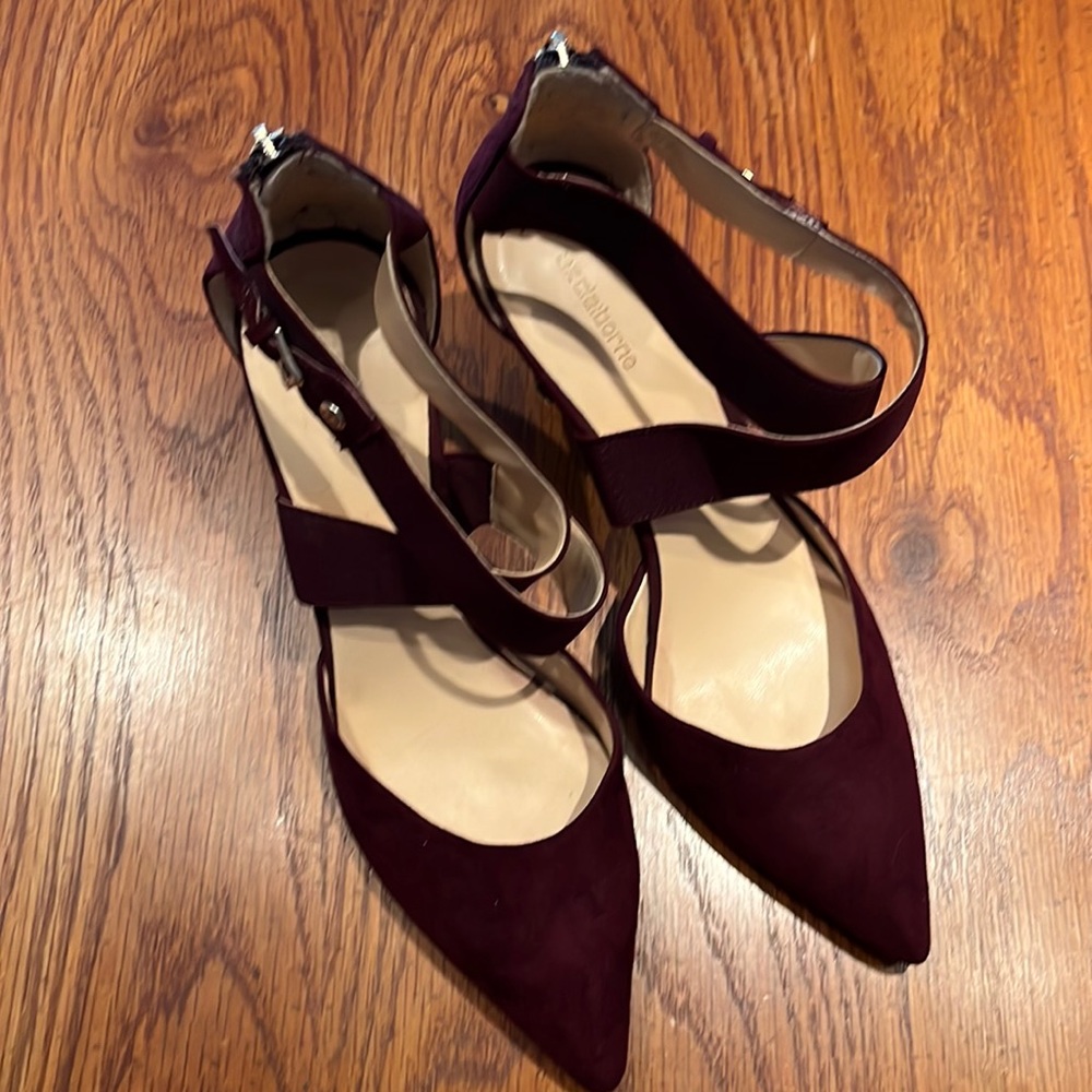 Strappy Maroon 2 inch Heels